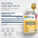 Solaray Magnesium Glycinate Fully Chelated Bisglycinate With Bioperine 30 Servings 120 Vegcaps